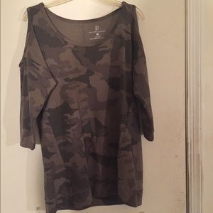 Camouflage shirt dress.
